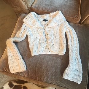 BEBE CROPPED CARDIGAN SWEATER